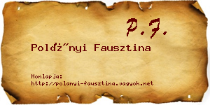 Polányi Fausztina névjegykártya